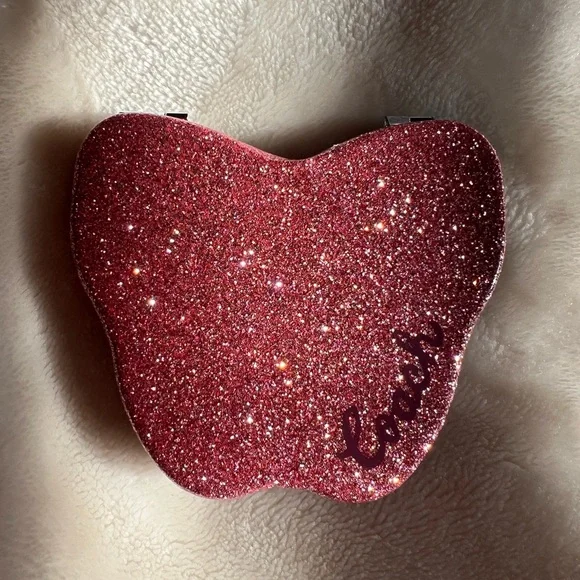 Coach Glitter Pink Butterfly Compact Mirror - Picture 9 of 9